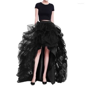 Kjolar lady tyll kjol kvinnor lång elegant prinsessa sexig stil oregelbunden mesh tutu vintage mini puffy