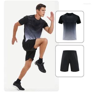 Running Set Set Tracksuit Men Women 2 PCS Fitness Träningssträning Gym 2023 Handring av vandringsfotbollströja och shorts uniform