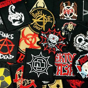 20PSCSewing Notions Tools PUNK ROCK BAND Ironing Patch Clothe Embroidery Applique Sewing Supplies Decorative Badge Classic Nostalgia Music Pop P230524