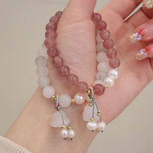 Charm Bracelets Natural Strawberry Crystal Tianshan Green Pearl Temperament Of Chinese Style Girlfriends ACTS The Role