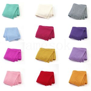 Baby Solid Ręcznik Ket Nowonarodzone Knitte Ręczniki Dzieci Swaddle Wrap Square Koc DE358