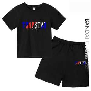Clothing Sets Summer TRAPSTAR Tshirt Kids Boys Beach Shorts Sets Streetwear Tracksuit Men Women Clothes Girls Sportswear 230523