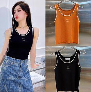 Tank Crop Top Designer Top Tank Designer Clothes Women T Shirt Womens Clothes Embroidery Applique Beads Bow Button Lace Print Rhinestone Vest Yoga Tees Sheer