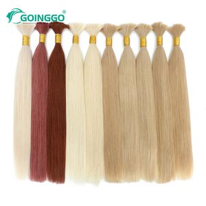 Hair Bulks Human Braiding Hair Bulk No Weft Extensions 100% Human Hair Bulk For Braiding 100g Straight Bundles 16-24Inch 230523