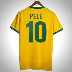 남자 티셔츠 레트로 1970 브라질 빈티지 셔츠 클래식 브라질 펠레 저지 230524