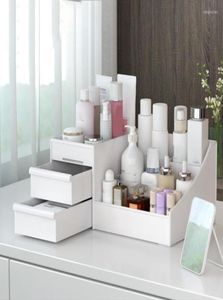 Caixas de armazenamento Caixas de grande capacidade Organizador de maquiagem Cosmética Caixa de pele de banheiro plástico Caixa de cuidados de lipstick Organizadores 5318681