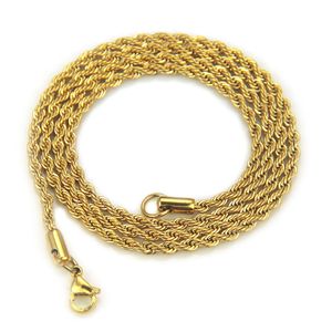 necklace for mens chain cuban link gold chains iced out jewelry Fashion titanium steel Fried Dough Twists necklace hip-hop men and women