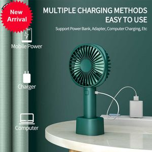 New Summer Outdoor Portable USB Charging Small Fan Mini Mute Hand Fan Creative Gift Base Table Fan Long Battery Life For Home Office