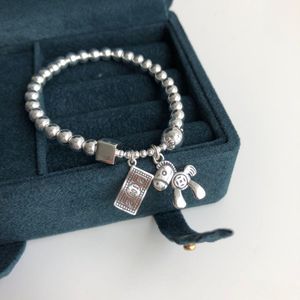 Bangle 925 sterling silver immediately rich bracelet elastic rope handmade beads girlfriends jewelry niche design