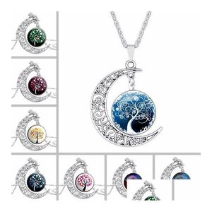 ペンダントネックレス最高のギフトbreaking the Moon Time Time Gemstone Necklace Seater Chain Glass WFN172