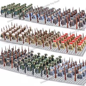 Blocks 24pcs/lot WW2 Military Soldiers Building Blocks Set Soviet US UK China France Army Figures Bricks Toys For Boys Christmas Gifts 230523