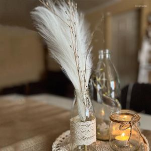 Flores decorativas de 45 cm de pampas artificial branco planta falsa planta casamento casa decoração de natal sala de estar mesa de quarto arranjar PO Prop