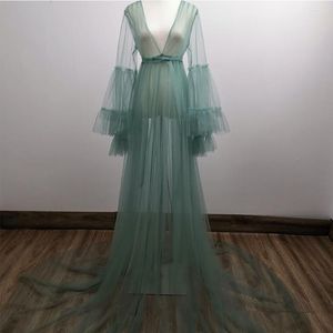 Casual Dresses DON&JUDY Tulle Dress Robes For Pography Puffy Ruffled Po Shoot Bridal Maternity See Through Party Wedding Gown