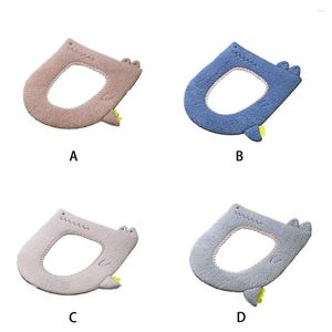 Toilet Seat Covers Warm Seats Thickened Design Winter Warmer Self-adhesive Strap Handy Installation Toilets Cover Lavatory Supplies Dark