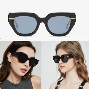 Designer-Sonnenbrille für Damen, grobe Platte, FE40122-Brille, runder Rahmen, galvanisiertes Metall, verspiegeltes Bein, Designer-Sonnenbrille, Sacoche Trapstar, Originalverpackung