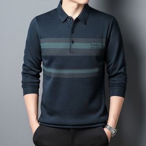 Men's Polos 10 Styles Long-sleeved T-shirt Fashion Casual Men's Top Thin Section Business Office Polo Shirt 230524