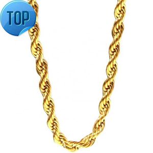 Xinfly Custom 6MM Thick Pure 18K Real Yellow Gold Twisted Necklace Au750 Rope Link Choker Chain Bracelet Jewelry Accessories