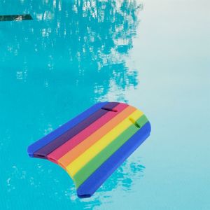 Nose Guard Rainbow Swimming Float Board Kids Swimming Pool Float Learning Training Aids Kickboard Plate Surf Water Safe Tool Air Mattresses 230524