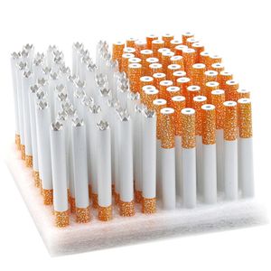 100 pcs/set Metal Aluminum Ceramic 80mm 55mm Cigarette Shape Pipe OG Pipe Filter Color Tobacco Herb Cleaner One Hitter Bat Smoking Pipes Portable