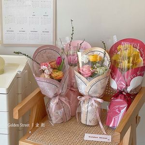 Förpackningspapper 15st Vintage Floral Single Bouquet Endast Wrapping Paper Flowers DIY Materials 230523