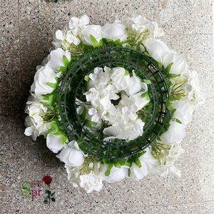 Dekorativa blommor Spr Wedding Centerpieces Garland Arrangement Decoration Ball Rose Artificial Flower Table Runner Wreath