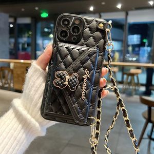 Дизайнерский обложка для телефона для Huawei Classic Style Bear Card Card Cross Cross Body Lanyard Smartphone защитный корпус