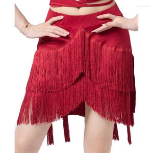 Сценя Wear Женская бальная бальная бальная юбка латинская танцевальная юбка исполнение балет Samba Tango Salsa Dancewear Сексуальная сплит -нога шорты