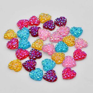 Sewing Notions Tools 80Pcs 12mm AB resin heart-shaped flat back rhinestone wedding button/scrapbook K97 * 2 P230524