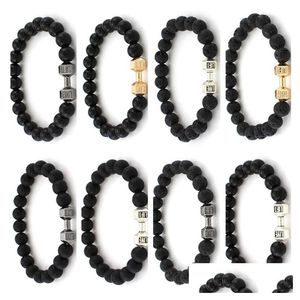 Beaded Selling Mens and Womens Metal hantel Buddha Beads Armband Accessories GSFB199 Mix Order 20 Pieces Mycket Strands Drop Deliv Dhgej