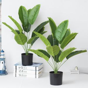 Decorative Flowers 66cm 12Heads Artificial Banana Leaves Christmas Halloween Festive Party Supplies Home Living Room Bedroom Decoration Fake