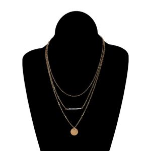 jewelry for women necklace pendant handmade designer jewlery copper bead chain pearl sequin multilayer combination set personality double-decker necklace 02