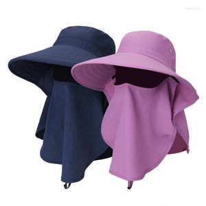 Basker vattentät sommar unisex fiske camping vandring hatt sol visir cap utomhus upf 50 skydd med öronhalsflik täckning