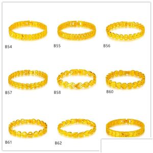 Corrente Arco do coração Flor Geometria Amarelo Bracelets com banheira de ouro 6 peças Mistor misto gtkb8 on -line para venda moda feminino 24k bracelete dhzbu