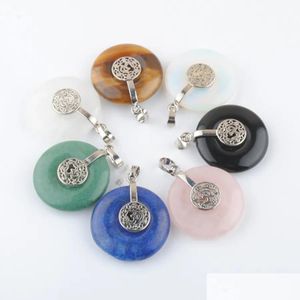 Pendant Necklaces Jewish Hexagram Tree Charms Healing Dangle Pendants Jewelry Natural Stone Bead Lapis Obsidian Opal Bn441 Drop Deliv Dhkjk