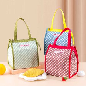 Backpacking Packs Creative Grid Isolated Lunch Food Heat Cooler Meal Bag Waterproof Hot Dinner Bekväm container Picknicktillbehör P230524