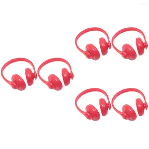 Microphones 6 Pcs Miniature Toys Headphones Musical Miniatures Dolls House Decoration Headset Adornment Earphone Cute Model