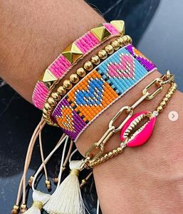Bangle Miyuki pärlor armband set smycken gåva diy väv armband för kvinnliga tillbehör smycken handgjorda pulsera