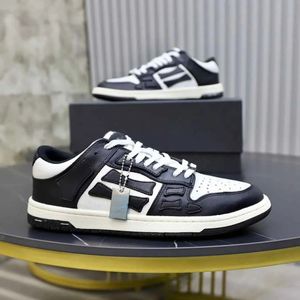 23S/S Perfect Skel Low Top Sneakers Shoes Skeleton Bones Suede & Leather Trainers White Black Blue Skull Couple Skateboard Walking Couple Sports EU35-46