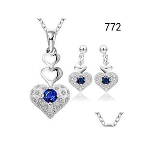 Earrings Necklace Sale Womens Gemstone Sterling Sier Plate Jewelry Sets Same Price Mix Style 925 Earring Set Gts30 Drop Delivery Dhkjo