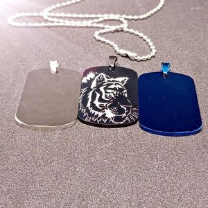 Pendant Necklaces Lucky Geometry Stainless Steel Chinese Animal Tiger Zodiac Sign Necklace Ancient Creatures Men Women Gift Jewelry