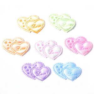 20PSCSewing Notions Tools 40 pieces of mixed dual heart "love" and "star" lace cloth pad patches suitable for craft/clothing/wedding DIY decoration K33 P230524