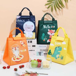 Backpacking Packs Cartoon insulated for women's portable children's lunch box heat cooler handbag picnic food carrier storage bag P230524