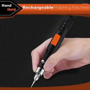調整可能な速度電気グラインダーミニドリルロータリーツール研削機USB彫刻ペンがビットPE付き