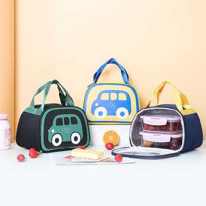 Backpacking Packs Cartoon Car Isolated Food Lunch Box Heat Cooler Container Portable Work Picnic Bag Girl's Handbag P230524