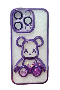 يغطي السيليكون الصافي Glitter bling Quicks and Cleat Bear Cases for iPhone 14 13 12 11 Pro Max XS XR