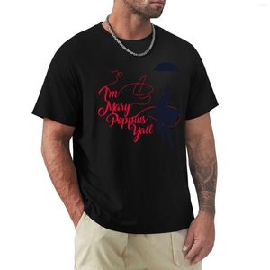 Herren Polos Poppins Yall T-Shirt T-Shirts Mann Übergroßes T-Shirt Sweat-Shirts Schwarz Herren Grafik Hip Hop