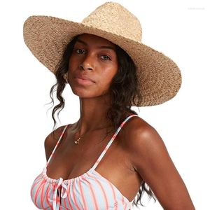 Berets Natural Raffia Hat Women Razem Brim Ochrona słońca słoma Summer Folopy Foolble Beach Hats Men Jazz Fedoras Panama