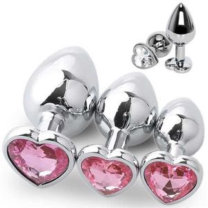3 Size Heart Stainless Steel Crystal Removable Butt Plug Stimulator Anal Sex Toys Prostate Massager Dildo 70% Outlet Store Sale