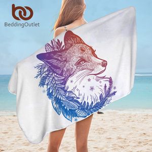 Beddingoutlet Fox Bath Ręcznik 3D Drukuj ręcznik plażowy Wild Animal Microfibre Ręcz