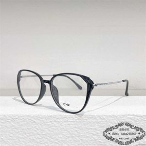 Designer mode lyxiga coola solglasögon super högkvalitativ glasögonram kvinnors netto röda samma CH3394 Plain Black Cat's Eye Myopia Frame kan matchas med logotyplådan